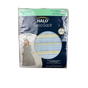 Halo SleepSack Swaddle Micro Fleece Blue Multi-Stripe Small‎ 0-6M New With Tags